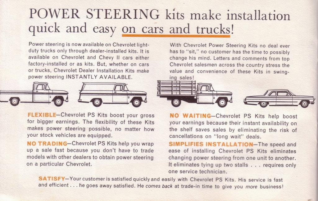 1963 Chevrolet Power Steering Profit Booklet Page 10